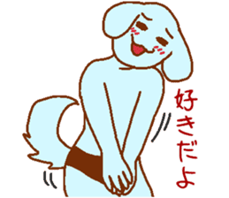 Dog-based men's blue man sticker #8045732