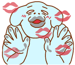 Dog-based men's blue man sticker #8045738