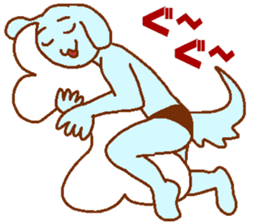 Dog-based men's blue man sticker #8045752