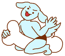 Dog-based men's blue man sticker #8045755