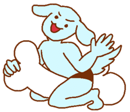 Dog-based men's blue man sticker #8045755