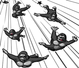 Heavy rain of gorilla sticker #8048530