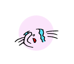 Pink round cat sticker #8048750