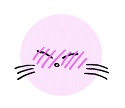 Pink round cat sticker #8048754