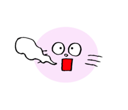 Pink round cat sticker #8048766