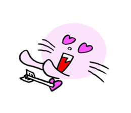 Pink round cat sticker #8048768