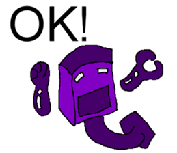 Robot blue and purple sticker #8049528