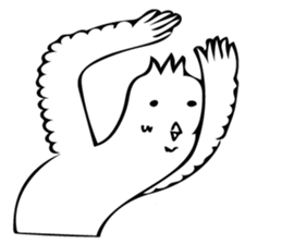 The bird which is a white long torso sticker #8050013