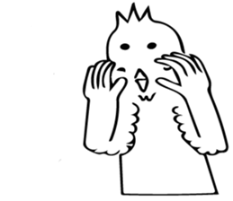 The bird which is a white long torso sticker #8050014