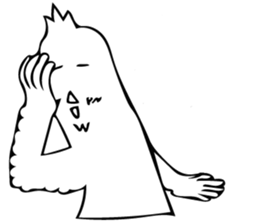 The bird which is a white long torso sticker #8050015