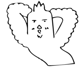 The bird which is a white long torso sticker #8050016