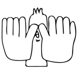 The bird which is a white long torso sticker #8050017