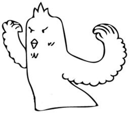 The bird which is a white long torso sticker #8050018