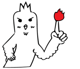 The bird which is a white long torso sticker #8050019