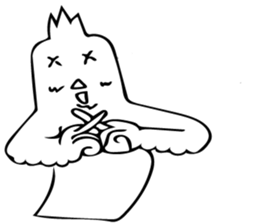 The bird which is a white long torso sticker #8050021