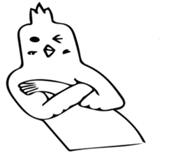 The bird which is a white long torso sticker #8050022