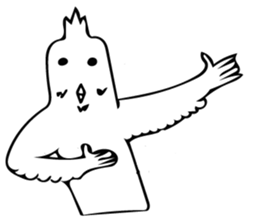 The bird which is a white long torso sticker #8050023