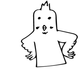 The bird which is a white long torso sticker #8050024