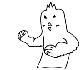 The bird which is a white long torso sticker #8050026