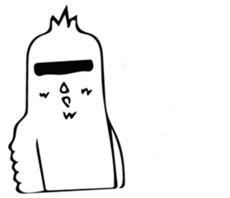 The bird which is a white long torso sticker #8050027