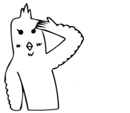 The bird which is a white long torso sticker #8050028