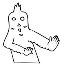 The bird which is a white long torso sticker #8050029