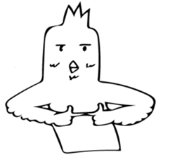 The bird which is a white long torso sticker #8050030