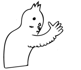 The bird which is a white long torso sticker #8050032