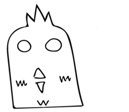 The bird which is a white long torso sticker #8050033