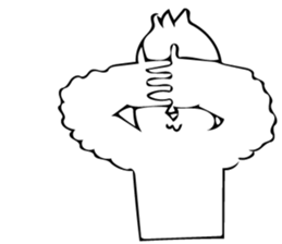 The bird which is a white long torso sticker #8050034