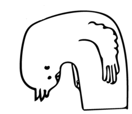 The bird which is a white long torso sticker #8050035