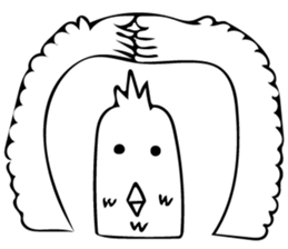 The bird which is a white long torso sticker #8050037