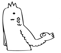 The bird which is a white long torso sticker #8050038