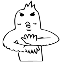 The bird which is a white long torso sticker #8050039