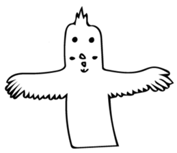 The bird which is a white long torso sticker #8050041