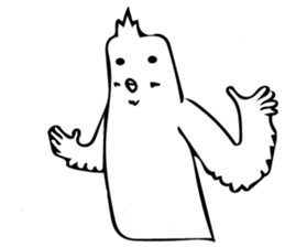 The bird which is a white long torso sticker #8050042