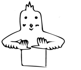 The bird which is a white long torso sticker #8050043