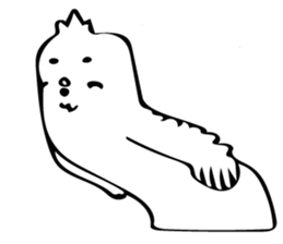 The bird which is a white long torso sticker #8050044