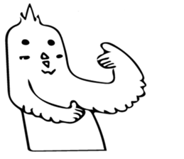 The bird which is a white long torso sticker #8050045