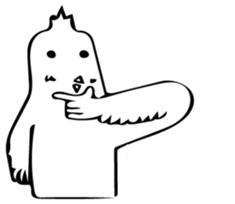 The bird which is a white long torso sticker #8050046