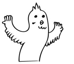 The bird which is a white long torso sticker #8050047