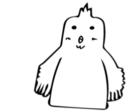 The bird which is a white long torso sticker #8050048