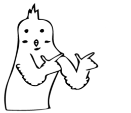 The bird which is a white long torso sticker #8050051