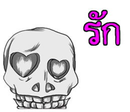 The Gothic woman and skeleton host sticker #8050374