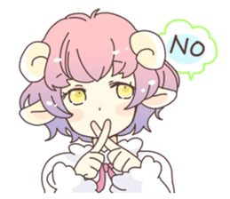 Sheep ear girl Ani and Oskar. sticker #8051693