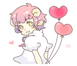 Sheep ear girl Ani and Oskar. sticker #8051700