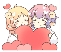 Sheep ear girl Ani and Oskar. sticker #8051702
