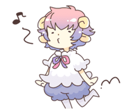 Sheep ear girl Ani and Oskar. sticker #8051709