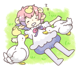 Sheep ear girl Ani and Oskar. sticker #8051729