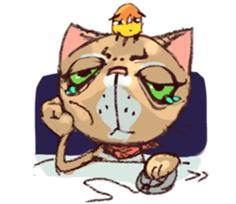 cat and bird day sticker #8053494